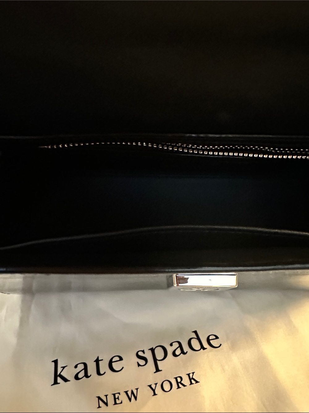 Kate Spade black, patent leather satchel with Top Handle - Picture 5 of 6